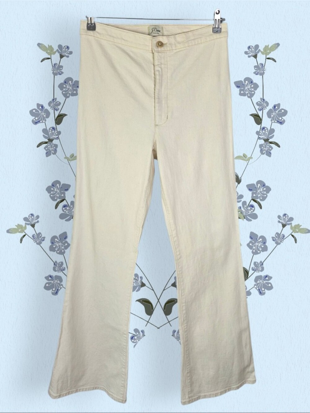J. Crew Cream Wide-Leg High Waist Jeans Size 29